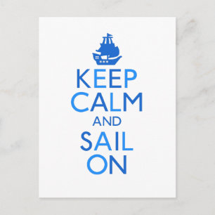 Ruhe behalten und segeln postkarte