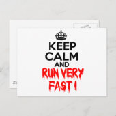 Ruhe behalten und sehr schnell ausgeführt postkarte (Vorne/Hinten)