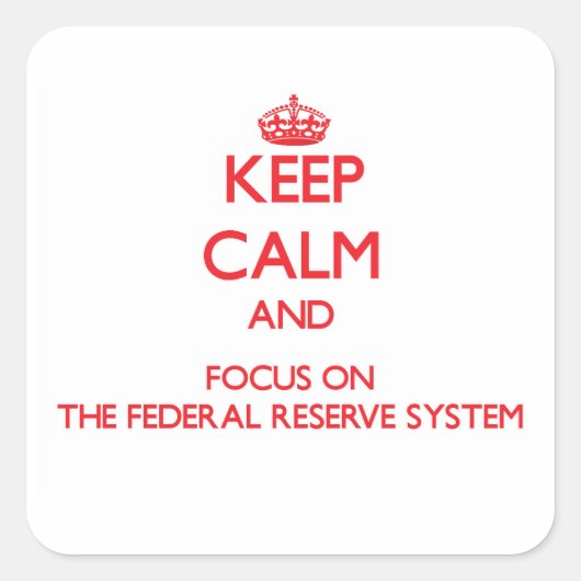 Ruhe behalten und sich auf das Bundesstaatliche Re Quadratischer Aufkleber (Vorderseite)