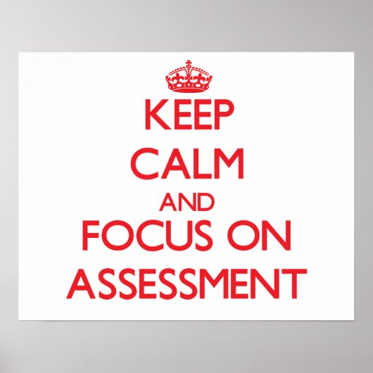 Ruhe behalten und sich auf die Bewertung zu konzen Poster (Vorne)