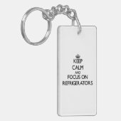 Ruhe Behalten und sich auf Kühlschrank zu konzentr Schlüsselanhänger (Vorderseite links)