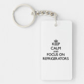 Ruhe Behalten und sich auf Kühlschrank zu konzentr Schlüsselanhänger (Vorderseite)