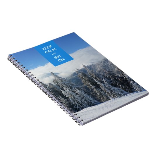 Ruhe behalten und Ski on Notizblock (Rechte Seite)