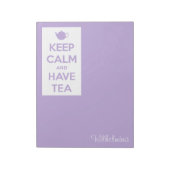 Ruhe behalten und Tea Lavender Personalisiert habe Notizblock (Rotiert)