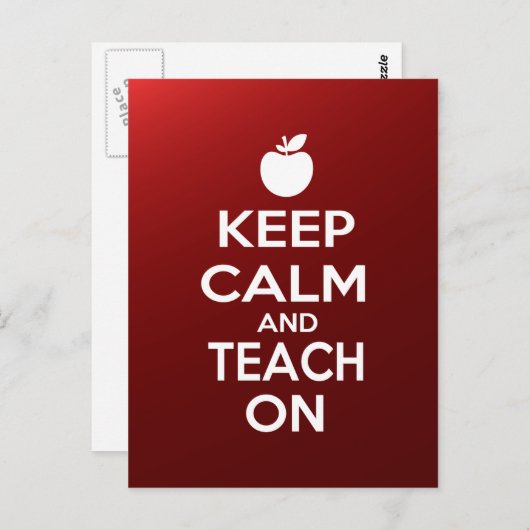 Ruhe behalten und Teach On Postkarte (Vorne/Hinten)