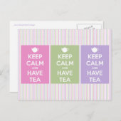 Ruhe behalten und Tee Collage Postkarte haben (Vorne/Hinten)