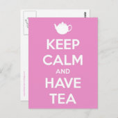 Ruhe behalten und Tee-Pink-Postkarte haben Postkarte (Vorne/Hinten)