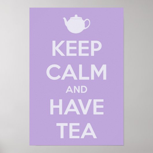 Ruhe behalten und Teebuch haben Poster (Vorne)