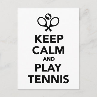 Ruhe behalten und Tennis spielen Postkarte