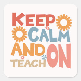 Ruhe behalten und trainieren quadratischer aufkleber