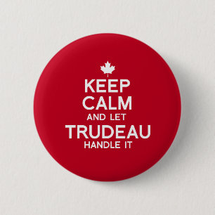 Ruhe behalten und Trudeau handhaben - weiß .png Button