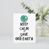 Ruhe behalten und unsere Erde Gerettet Postkarte (Stehend Vorderseite)