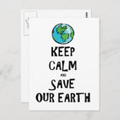 Ruhe behalten und unsere Erde Gerettet Postkarte (Vorne/Hinten)