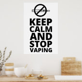 Ruhe behalten und Vaping stoppen - Anti Vape Poster (Küche)