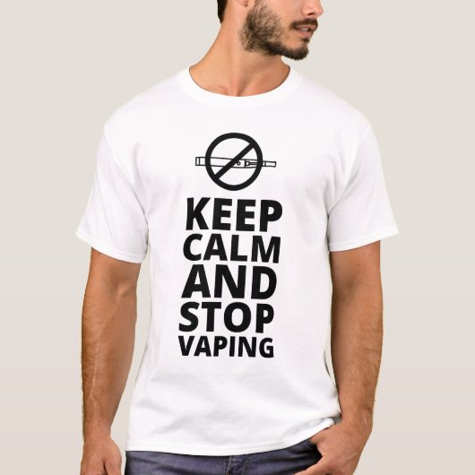 Ruhe behalten und Vaping stoppen - Anti Vape T-Shirt (Vorderseite)