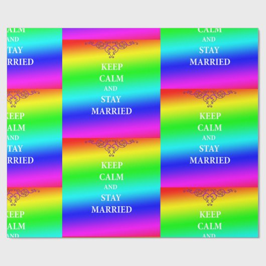 Ruhe behalten und verheiratetes Glossy Wrapping bl Geschenkpapier (Flach)