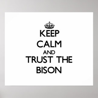 Ruhe behalten und Vertrauen in das Bison Poster