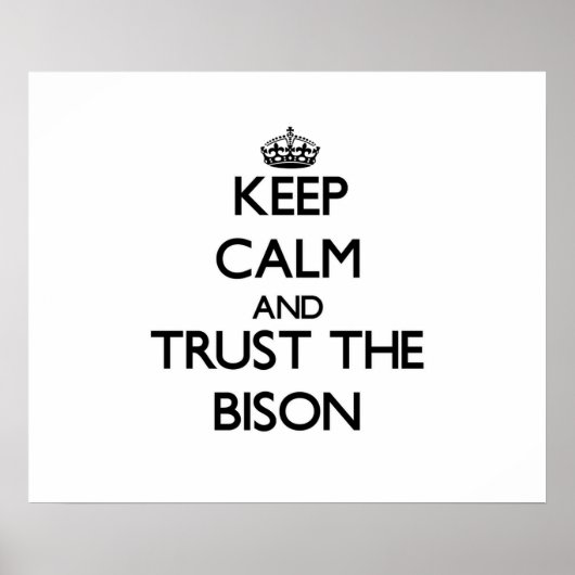 Ruhe behalten und Vertrauen in das Bison Poster (Vorne)