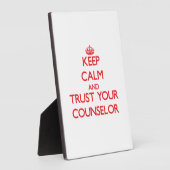 Ruhe behalten und Vertrauen Sie Ihrem Berater Fotoplatte (Seite)