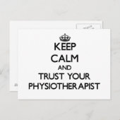 Ruhe behalten und Vertrauen Sie Ihrem Physioarapis Postkarte (Vorne/Hinten)
