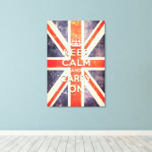 Ruhe behalten und Vintage Flagge der Union Leinwanddruck (Insitu (Holzboden))