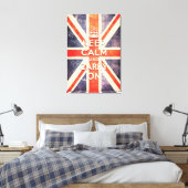 Ruhe behalten und Vintage Flagge der Union Leinwanddruck (Insitu (Schlafzimmer))