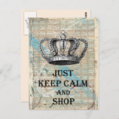 Ruhe behalten und Vintages Abstraktes Kunstdesign Postkarte (Vorne/Hinten)