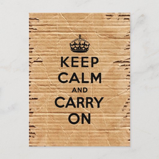 Ruhe behalten und Vintages Pappe tragen Postkarte (Vorderseite)