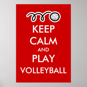 Ruhe behalten und Volleyball spielen   Sportplakat Poster
