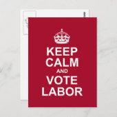 Ruhe behalten und Wahlarbeit Postkarte (Vorne/Hinten)