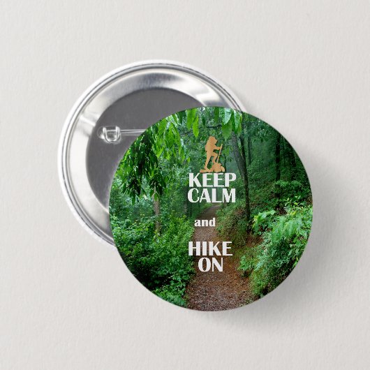 Ruhe behalten und Wandern Button (Vorne & Hinten)