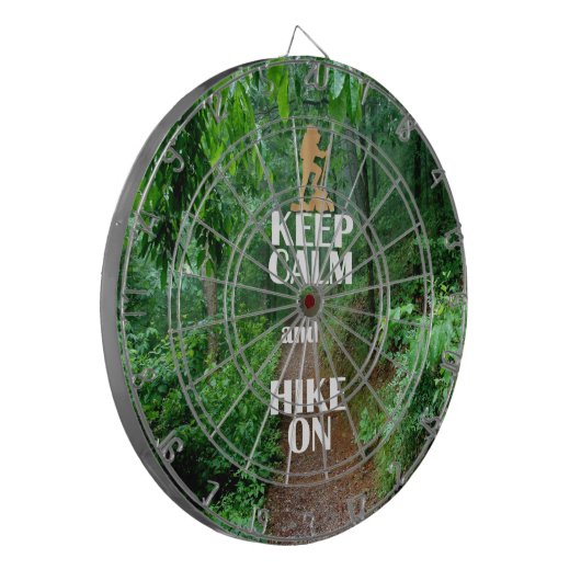 Ruhe behalten und Wandern Dartscheibe (Vorderseite Links)