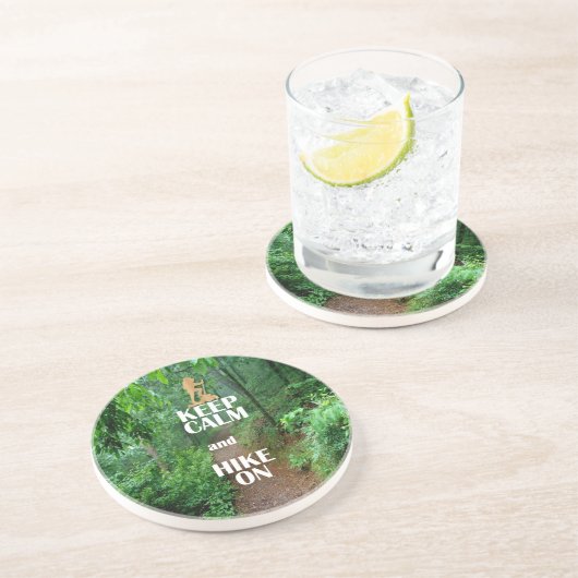 Ruhe behalten und Wandern Getränkeuntersetzer (Seite)