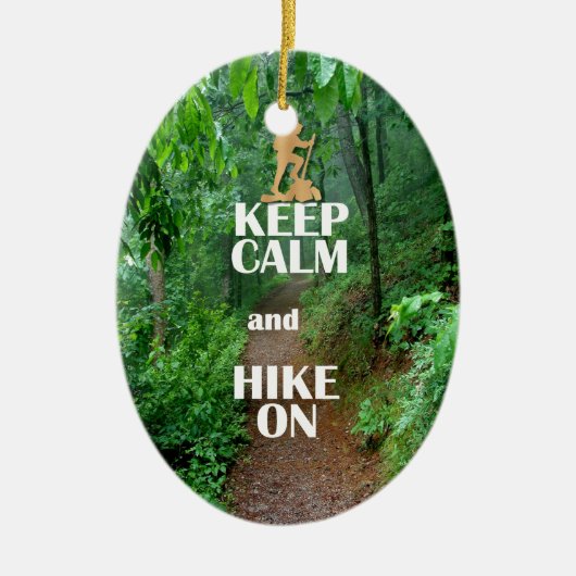 Ruhe behalten und Wandern Keramik Ornament (Vorne)