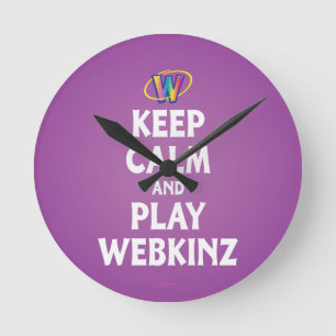 Ruhe behalten und Webkinz wiedergeben Runde Wanduhr