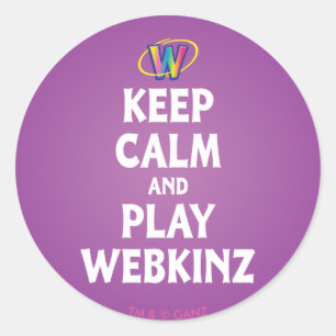 Ruhe behalten und Webkinz wiedergeben Runder Aufkleber