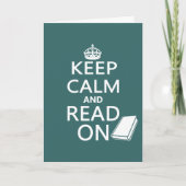 Ruhe behalten und weiter lesen karte (Vorderseite)