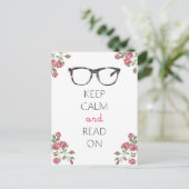 Ruhe behalten und weiter lesen postkarte (Stehend Vorderseite)