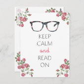 Ruhe behalten und weiter lesen postkarte (Vorne/Hinten)