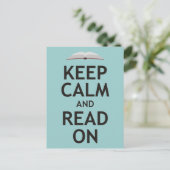 Ruhe behalten und weiter lesen postkarte (Stehend Vorderseite)