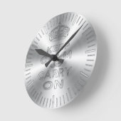 Ruhe behalten und weiter mit dem von Metallen gewü Runde Wanduhr (Winkel)