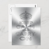 Ruhe behalten und weiter mit Metallbeschlag arbeit Postkarte (Vorne/Hinten)