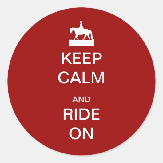 Ruhe behalten und weiterfahren runder aufkleber (Vorderseite)