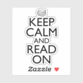 Ruhe behalten und weiterlesen aufkleber (Blatt)