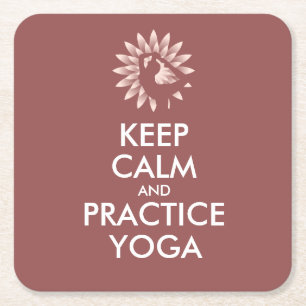 Ruhe behalten und Yoga praktizieren Rechteckiger Pappuntersetzer