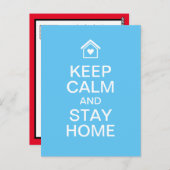 Ruhe behalten und Zuhause Bleibe Postkarte (Vorne/Hinten)