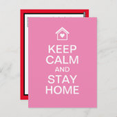 Ruhe behalten und Zuhause Bleibe Postkarte (Vorne/Hinten)
