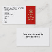 Ruhe behalten und zum Wellness-Center gehen Terminkarte (Vorne/Hinten)