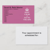 Ruhe behalten und zum Wellness-Center gehen Terminkarte (Vorne/Hinten)