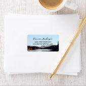 Ruhe Bergsee Wald Landschaft Adressaufkleber (Insitu)